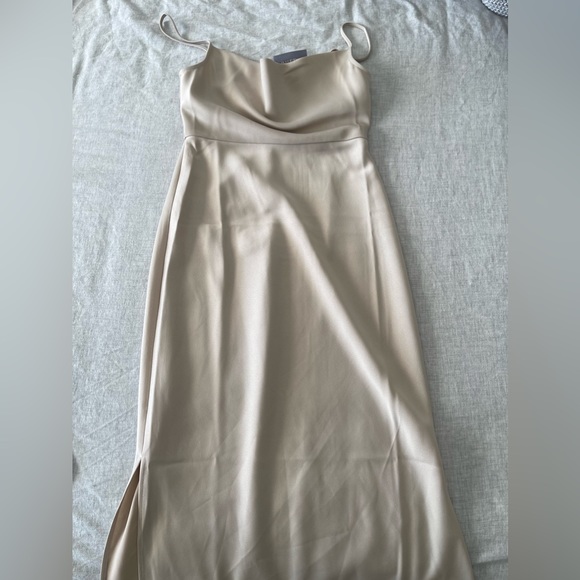 BHLDN Cali Satin Cowl-Neck Midi Slip Dress - Picture 4 of 7